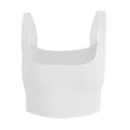 thumbnail image 1 of Women's Sleeveless Strappy Tank Square Neck Double Layer Workout Basic Crop Tops, 1 of 5
