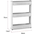 thumbnail image 3 of 3 Tier Rolling Cart – Narrow Space Wheels – Slim Slide Out Shelving Rack – Organization and Storage Furniture , White, 3 of 9
