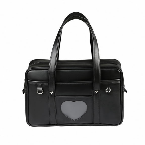 Japanese JK Uniform Bag, PU Leather Large Capacity Briefcase Handbag, Multi‑Pocket Work School Laptop Tote Bag for Student Cosplay Daily Commute