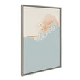 thumbnail image 2 of Kate and Laurel Sylvie Sea Breeze Surfer Girl Framed Canvas Wall Art by Hannah Beisang, 23x33 Gray. Decorative Beach Art for Wall, 2 of 8