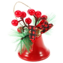 WHAMVOX Christmas Bells Metal Jingle Bells Vintage Bell Pendants With Berries Christmas Tree Hanging Ornament For New Year Christmas Holiday Decoration