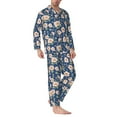 thumbnail image 2 of Sikiie Flower Mens Pajama Set, Soft Warm Long Sleeve Sleepwear, Cozy Button-Down Pjs for Men-X-Large, 2 of 7