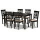 thumbnail image 1 of Juego de comedor de 7 piezas Baxton Studio Dallas Madera Acabado marrón oscuro Tapizado de tela color arena, 1 of 2