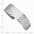 thumbnail image 2 of Stainless Steel Polished Cross Hatch Cuff Bangle, 2 of 2