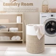 thumbnail image 2 of Laundry Basket,Woven Cotton Rope Laundry Hamper,60L for Decorative Storage of Dirty Clothes,Toys and Blankets in Bathroom,Baby Room and Living Room, 2 of 6