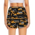 thumbnail image 2 of Lsque Yellow Excavator Printed Women's Running Shorts with Liner Pockets,Elastic Quick Dry Workout Athletic Gym Yoga Shorts,Womens High Waist Shorts-Medium, 2 of 9