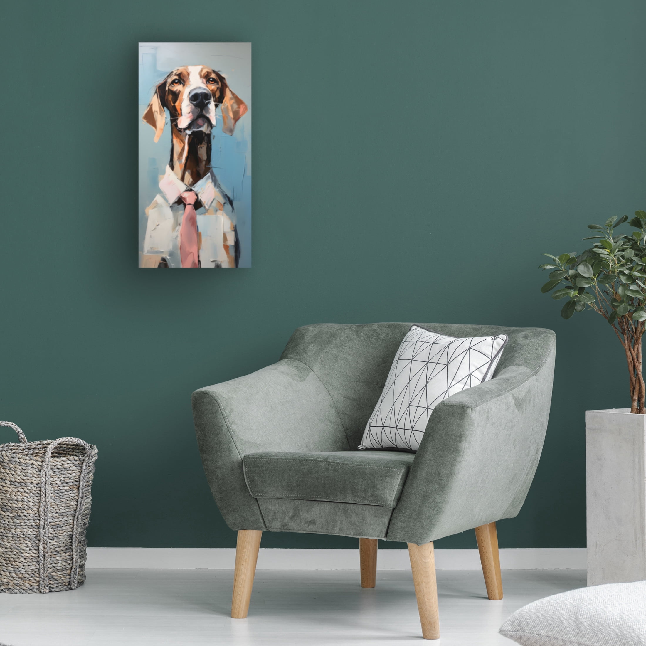 Canvas Wall Art - Sean Parnell 'Hound Shirt And Tie 1' Wall Art for Living Room, Bedroom, or Office Décor by Trademark Fine Art - 12 x 24 Inches