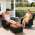 thumbnail image 3 of LayinSun 6 Piece Wicker Outdoor Furniture Set with 6-inch Comfy Cushions, High Back Patio Furniture Set with Swivel Rocking Chairs and Side Table, 3 of 8