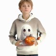 thumbnail image 2 of DJDLJWCJ Boys Halloween Long Sleeve Hoodie Kids Halloween Print Pullover Sweatshirts, Fun Casual Fall Festival Tops Multicolor Size 150, 2 of 5