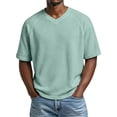 thumbnail image 6 of Mens Short Sleeve Waffle Knit T-Shirts V-Neck Active Athletic Moisture Wicking Tops Summer Casual Gym Workout Soft Tees Shirts, 6 of 7