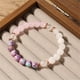 thumbnail image 5 of Pulsera de Piedra Natural Original de Cuarzo Rosa Chica Estilo Playa Pulsera de Piedra de 8mm Original de Piedra Cuentas, 5 of 6