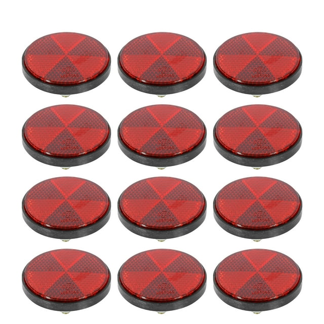 Unique Bargains 6 Pair M6x1.0 Red Plastic Universal Screw Mount Reflective Warning Reflector for Motorcycle Bicycle