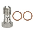 thumbnail image 2 of 7/16inx20 UNF Banjo Bolt Stainless Steel 25mm Long Brake Fitting Adapter with 2pcs Washers, 2 of 8