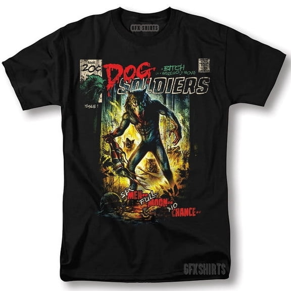 Reprint Rare Dog Soldiers Shirt Horror Movie Vintage Graphic Design T-Shirt
