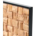 thumbnail image 3 of Warmaxx Rustic Teak Wood Wall Art Decor 17''x17 Farmhouse Framed Wall Décor for Home Living Room Bedroom Office Handcrafted Carved Natural Wooden Bricks Square Cube Pattern Wall Décoration, 3 of 18