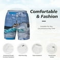 thumbnail image 5 of Balery Lighthouse in Havana Mens Swim Trunks Swim Shorts for Men Quick Dry Inseam Beach Shorts with Compression Liner Pocket-Large, 5 of 9
