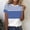 Blue, variant on Womens Tops Pullover Striped Summer Shirts Short Sleeve Trendy Round Neck Tunic Blouses for Women