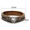 thumbnail image 2 of Luxe Jewelry Designs Set of 2 Women's Stainless Steel Knot and Bow Wedding Rings with CZ Stones,, 2 of 4