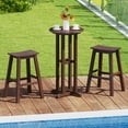 thumbnail image 2 of Gymax 3PCS Outdoor HDPE Bar Table & Chair Set for 2 w/ Footrests for Garden Yard Pool, 2 of 10