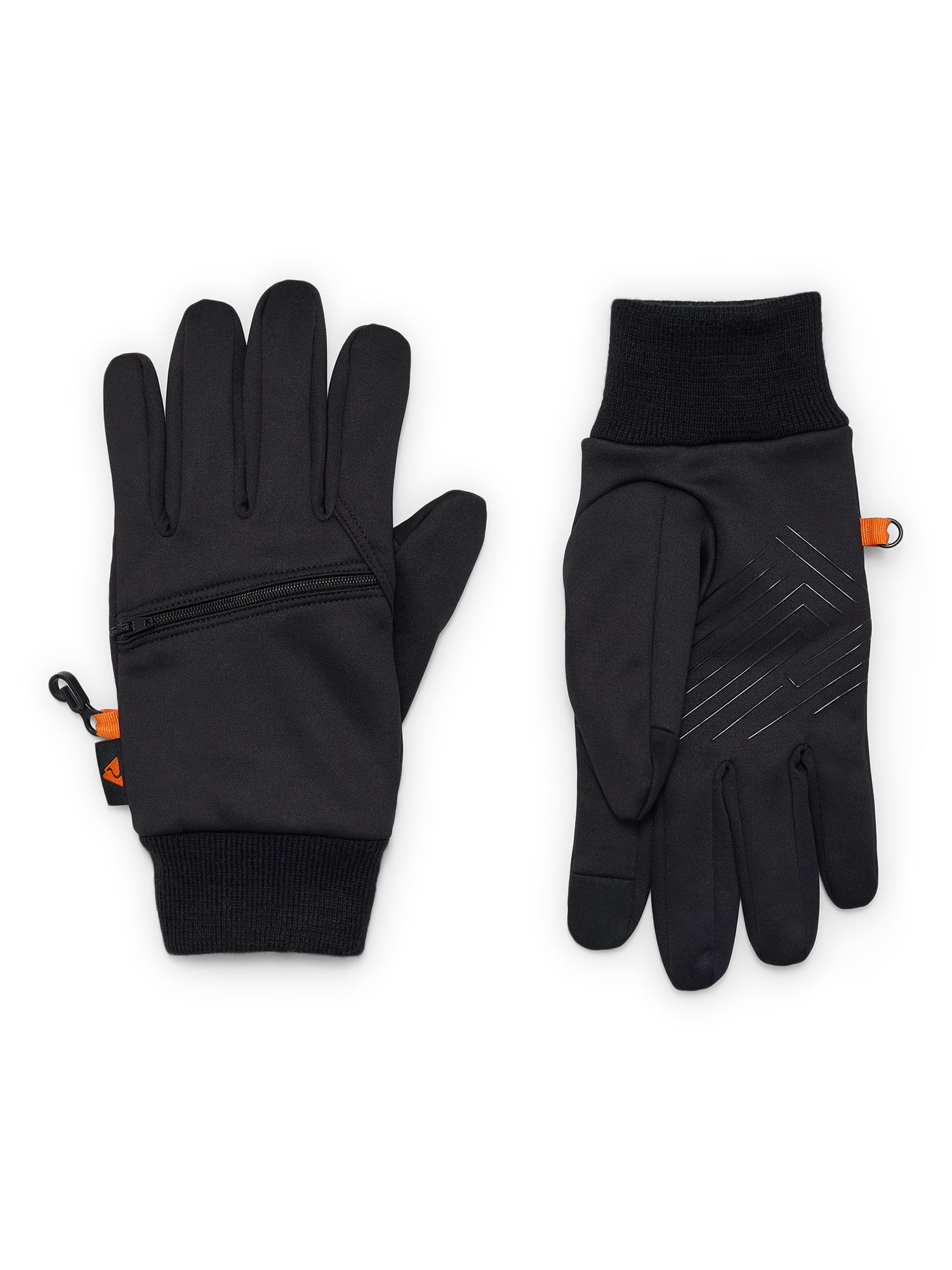 Coach Men's Black Leather Tech Gloves, Wool Lined, Large, Formal