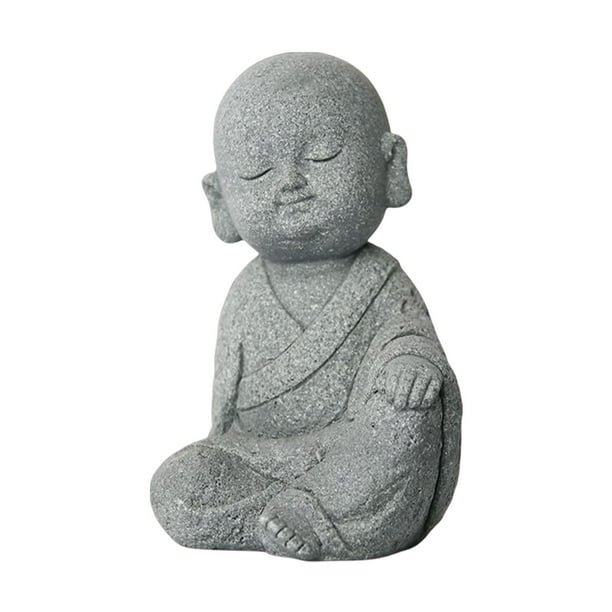 Miniaturas de Buda, figuras decorativas para bebés, adornos Feng Shui para mesa o coche sola mano en la pierna