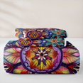 thumbnail image 5 of jejeloiu Psychedelic Floral Quilt Full For Men Women,Mandala Print Full Bedspread Sets,Rainbow Multi,3pcs, 5 of 7