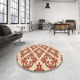 thumbnail image 4 of Ahgly Company Machine Washable Indoor Square Transitional Khaki Gold Area Rugs, 4' Square, 4 of 7