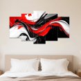 thumbnail image 2 of ZHONGYUTONG Red Black White Abstract Wall Art Large 5 Pieces Wall Decor Canvas Prints Modern Living Room Bedroom Office Home Decor Framed (8x14inx2pcs 8x18inx2pcs 8x22inx1pcs), 2 of 5