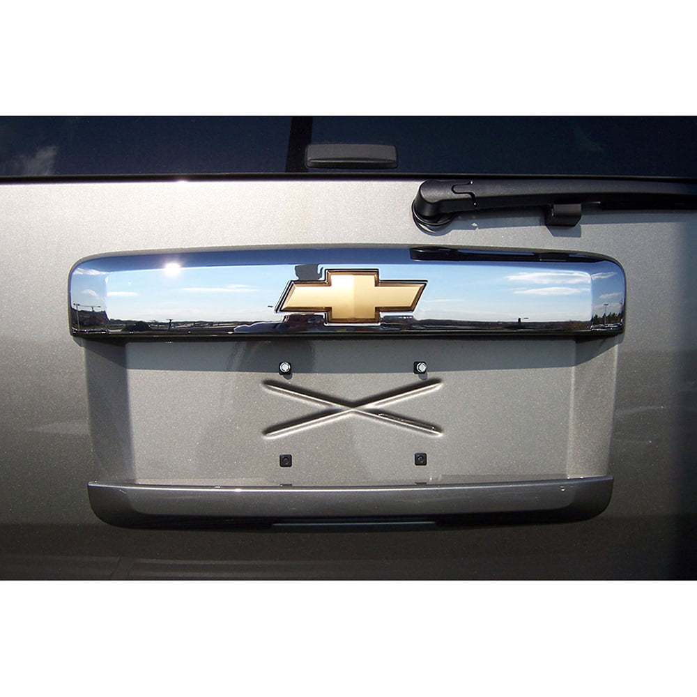 A-PADS Chrome Tailgate Liftgate Handle Cover for Chevrolet Suburban & Tahoe 2007-2014 Top/Upper with Logo Cut 
