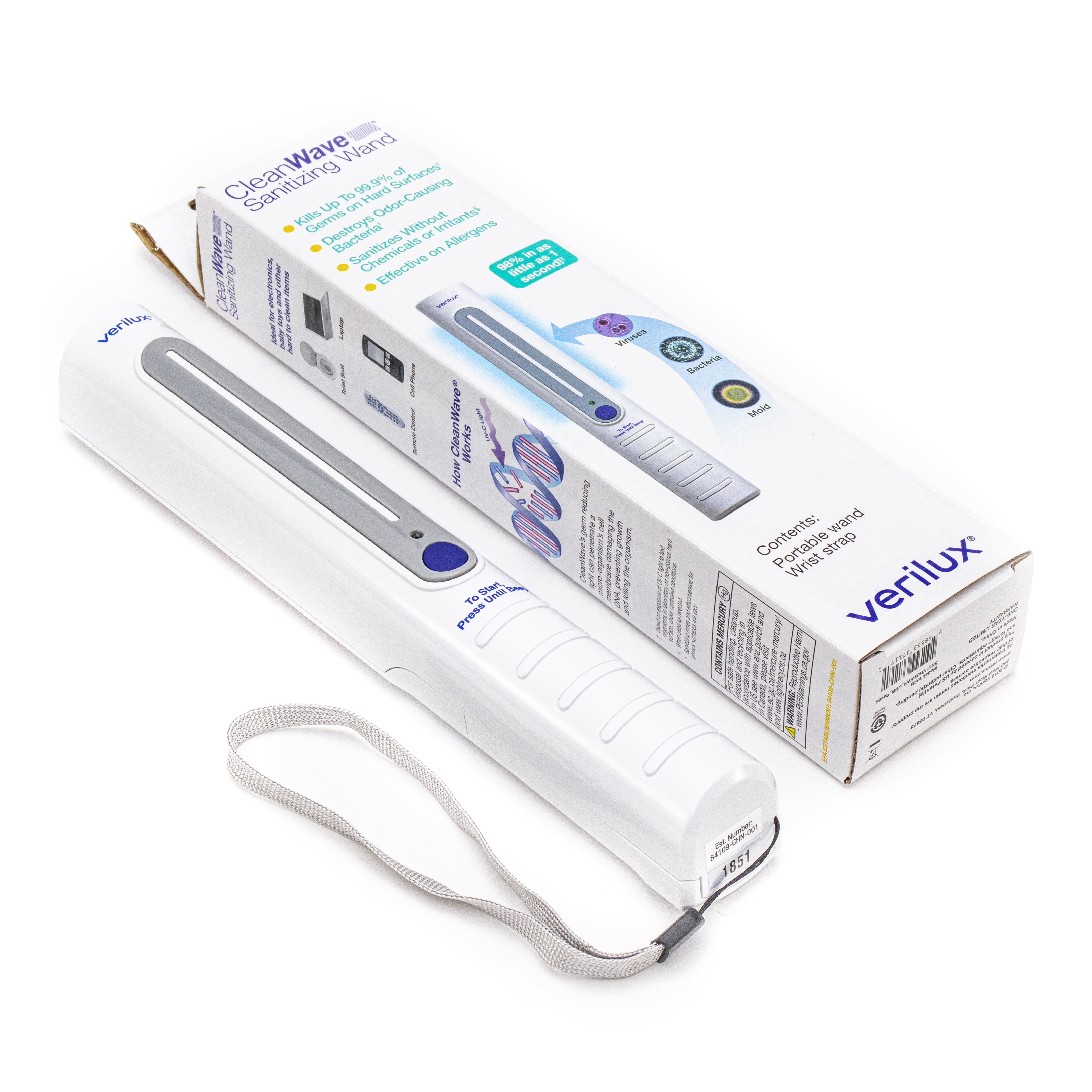 Verilux CleanWave Portable Sanitizing Travel Wand with UV-C Technology - image 2 of 6