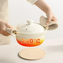 WKSCLPAI Silicone Tea Coasters Bowl Coasters Dining Table Heat Insulating Mats Thickened Anti-scald, High Temperature Resistance, Oil Resistance, Soft and Non-deformation, Beige