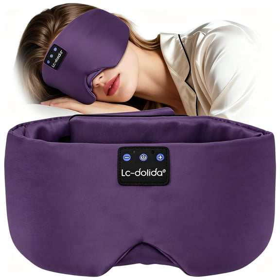 MUSICOZY Sleep Mask with Bluetooth Headphones, Ice Silk Sleep Headphones with Bluetooth 5.4, Total Blackout Eye Mask for Sleeping, Sleep Soft Mask for Women Men, All Night Sleep, Travel Gift