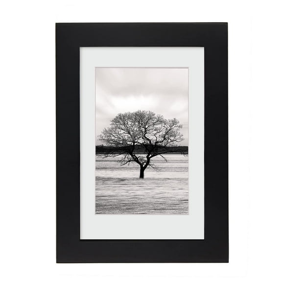 Egofine 4x6 Picture Frame Made of Solid Wood with Plexiglass Display Pictures 3.5x5 with Mat or 4x6 Without Mat for Tabletop and Wall Mounting Black