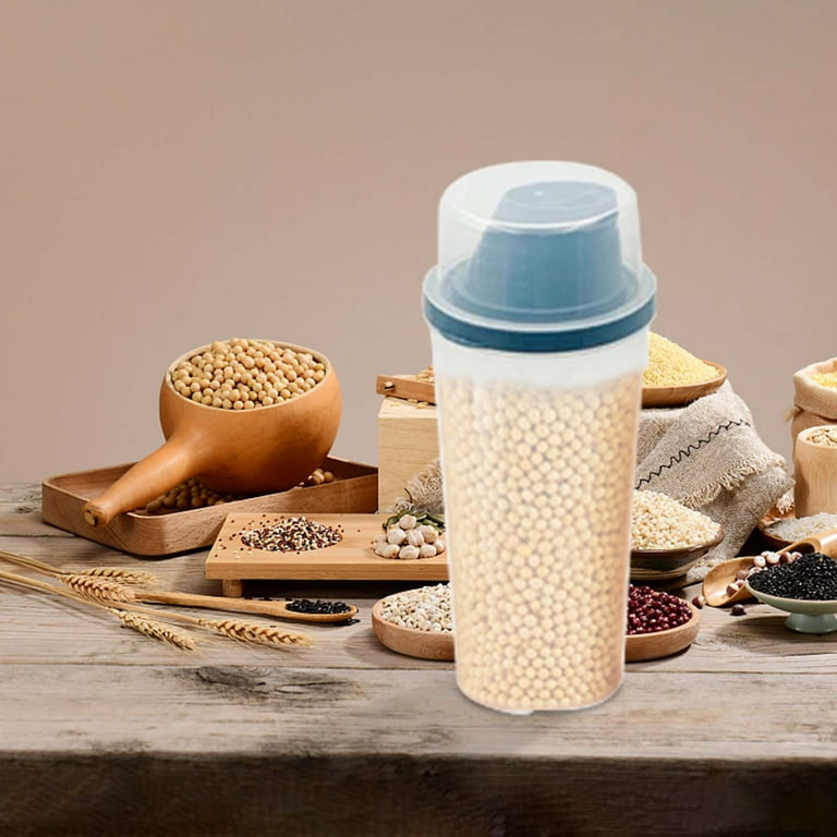 Cereal Container, Plastic Food Dispenser For Grain Cereal Flour