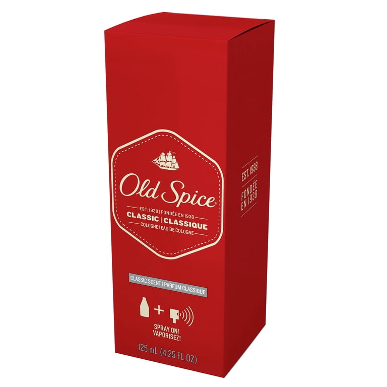 Old Spice, Classic Scent Cologne Spray for Men, Musky and Clean