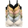 thumbnail image 1 of Viola Women Bras 6 Packs Lightly Padded Underwire Full Coverage Bra 38D (X8236), 1 of 3