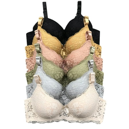 

Women Bras 6 Pack of T-shirt Bra B Cup C Cup D Cup DD Cup DDD Cup Size 42D (S8236)
