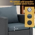 thumbnail image 5 of 4 Piece Patio Furniture Sets All Weather Outdoor Sectional Patio Sofa Manual Weaving Wicker Rattan Patio Seating Sofas with Gray Cushion and Glass Table, 5 of 6