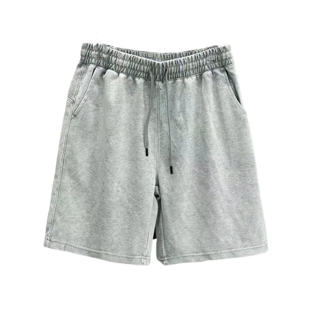 Mens Elastic Waist Pants with Pockets for Men Drawstring Closure Solid Color Casual Sports Shorts Polyester M 3Xl