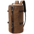 thumbnail image 1 of Men's Backpack Fashion Retro Cylinder Canvas Travel Backpack Duffel Bag Shoulder Handbag Backpack, 1 of 9