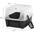 thumbnail image 2 of IRIS USA Large Cat Litter Box with Scatter Shield & Scoop, Black, 2 of 5