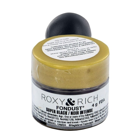 Fondust Hybrid Powder Food Color Super Black, 4 Grams by Roxy & Rich