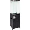 Outdoor Patio Heater, Propane Gas Fire Pit, 56" Tall Standing Faux Stone Concrete Firepit w/ Wheels, 41,000 BTU