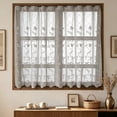 thumbnail image 5 of Horplkj 29X24 Inch White Short Curtains, Light Filtering Voile Drapes for Small Kitchen, Bathroom, room (1 Panel), 5 of 7