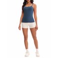 thumbnail image 2 of Women's Spaghetti Straps Camisoles with Built-In Bras Basic Breathable Sleeveless Undershirts Tops S Dark Blue, 2 of 5