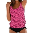 thumbnail image 1 of YuYuBao Women Swimsuits Tankinis Two Piece Ruched Floral Print Push UpTank Tops + High Waist Shorts Bikini Bathing Suits, 1 of 5