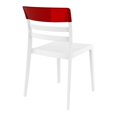 thumbnail image 3 of Siesta ISP090-WHI-TRED Chaise de Salle à Manger Lune, Blanc Transparent Rouge - Lot de 2, 3 of 10