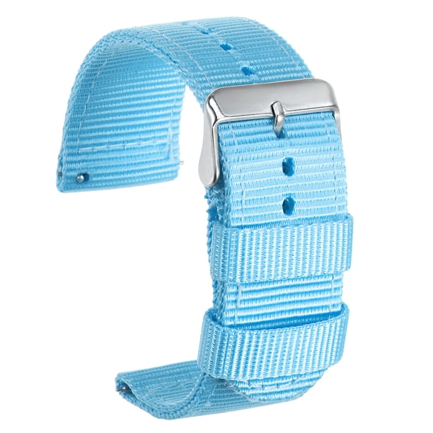 Amarillo Nylon Reloj Correa 24mm Ancho Duradero Nylon Correa con Plata Hebilla, Universal Reemplazo Lienzo Reloj Correa 48