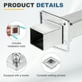 thumbnail image 3 of 4Pcs Square Post Base, 2mmT Stainless Steel Flange Bases Deck Post Brackets for Deck Fence Mounting Fits 0.8" x 0.8" Posts Fittings, 3 of 7