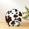 thumbnail image 6 of Balery Brown Cow Print Bone China Decorative Plate Ceramic Dinner Plates Art Crafts with Display Stand-6in, 6 of 6